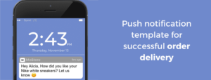 Send messages via Push Notifications to user about successful order delivery
