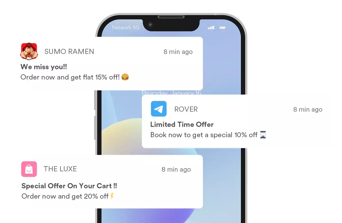 Example of personalized notification